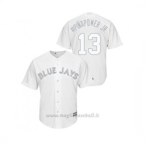 Maglia Baseball Hombre Toronto Blue Jays 13 Lourdes Gurriel Jr. 2019 Players Weekend Replica Bianco