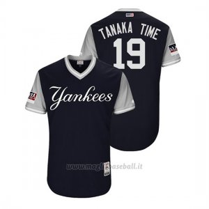 Maglia Baseball Uomo New York Yankees Masahiro Tanaka 2018 Llws Players Weekend Tanaka Time Blu