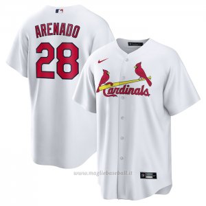 Maglia Baseball Uomo St. Louis Cardinals Nolan Arenado Primera Replica Bianco