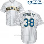 Maglia Baseball Uomo Milwaukee Brewers Wily Peralta Bianco Autentico Collezione Cool Base