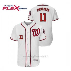 Maglia Baseball Uomo Washington Nationals Ryan Zimmerman 150th Aniversario Patch Flex Base Bianco