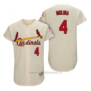 Maglia Baseball Uomo St. Louis Cardinals Yadier Molina Crema 1967 Turn Back The Clock Autentico