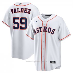 Maglia Baseball Uomo Houston Astros Framber Valdez Home Replica Bianco