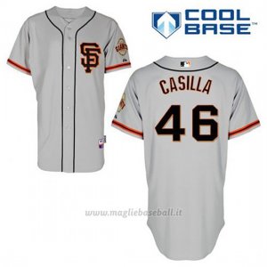 Maglia Baseball Uomo San Francisco Giants Santiago Casilla 46 Grigio Alterner Cool Base
