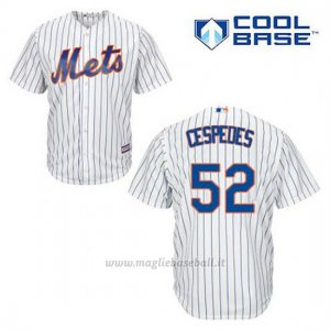 Maglia Baseball Uomo New York Mets Yoenis Cespedes 52 Bianco 1ªCool Base
