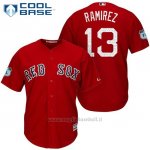 Maglia Baseball Uomo Boston Red Sox 13 Hanley Ramirez Rosso 2017 Allenamento Primaverile Cool Base Giocatore