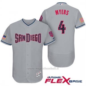 Maglia Baseball Uomo San Diego Padres 2017 Estrellas y Rayas Wil Myers Grigio Flex Base