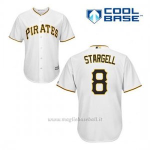 Maglia Baseball Uomo Pittsburgh Pirates Willie Stargell 8 Bianco 1ªCool Base