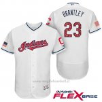 Maglia Baseball Uomo Cleveland Indians 2017 Estrellas y Rayas Michael Brantley Bianco Flex Base