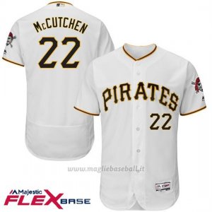 Maglia Baseball Uomo Pittsburgh Pirates Andrew Mccutchen Autentico Collezione Bianco Flex Base