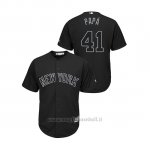 Maglia Baseball Hombre New York Yankees 41 Miguel Andujar 2019 Players Weekend Replica Nero