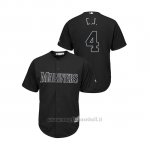 Maglia Baseball Hombre Seattle Mariners 4 Keon Broxton 2019 Players Weekend Replica Nero