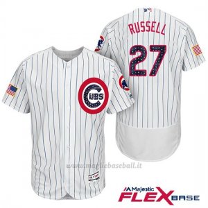 Maglia Baseball Uomo Chicago Cubs 2017 Estrellas y Rayas Cubs 27 Addison Russell Bianco Flex Base