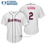 Maglia Baseball Uomo Seattle Mariners 2017 Estrellas y Rayas Jean Segura Bianco Cool Base