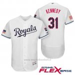 Maglia Baseball Uomo Kansas City Royals 2017 Estrellas y Rayas Ian Kennedy Bianco Flex Base