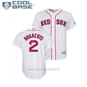 Maglia Baseball Bambino Boston Red Sox Xander Bogaerts Cool Base Majestic 1ªReplica Bianco