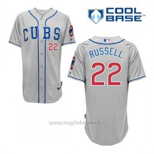 Maglia Baseball Uomo Chicago Cubs 22 Addison Russell Grigio Alterner Cool Base