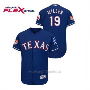 Maglia Baseball Uomo Texas Rangers Shelby Miller 2019 Entrenamiento De Primavera Flex Base Blu