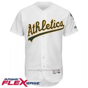 Maglia Baseball Uomo Oakland Athletics Blank Bianco Flex Base Autentico Collezione