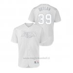Maglia Baseball Hombre Tampa Bay Rays 39 Kevin Kiermaier 2019 Players Weekend Autentico Bianco