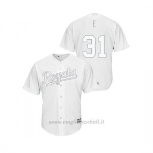 Maglia Baseball Uomo Kansas City Royals Ian Kennedy 2019 Players Weekend E Replica Bianco