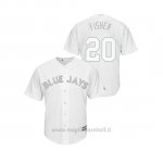 Maglia Baseball Hombre Toronto Blue Jays 20 Derek Fisher 2019 Players Weekend Replica Bianco