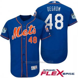 Maglia Baseball Uomo New York Mets Jacob Degrom 2017 Allenamento Primaverile Flex Base Giocatore
