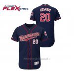 Maglia Baseball Uomo Minnesota Twins Eddie Rosario 150th Aniversario Patch Autentico Flex Base Blu2