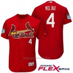 Maglia Baseball Uomo St. Louis Cardinals Yadier Molina Scarlet 2017 Allenamento Primaverile Flex Base Giocatore