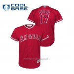 Maglia Baseball Bambino Los Angeles Angels 17 Shohei Ohtani Cool Base Alternato Rosso