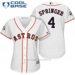Maglia Baseball Donna Houston Astros 2017 World Series George Springer Bianco Cool Base