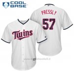 Maglia Baseball Uomo Minnesota Twins 2017 Estrellas y Rayas Ryan Pressly Bianco Cool Base