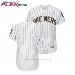 Maglia Baseball Uomo Milwaukee Brewers Bianco 2018 Dia del Padre Flex Base