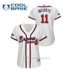 Maglia Baseball Donna Atlanta Braves 11 Ender Inciarte 2019 Postseason Cool Base Bianco