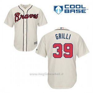 Maglia Baseball Uomo Atlanta Braves 39 Jason Grilli Crema Alterner Cool Base
