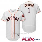Maglia Baseball Uomo Houston Astros 2017 Postseason Carlos Correa Bianco Flex Base