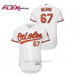 Maglia Baseball Uomo Baltim Ore Orioles 67 John Means Flex Base Autentico Collezione Bianco