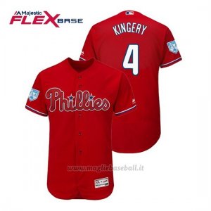 Maglia Baseball Uomo Philadelphia Phillies Scott Kingery Flex Base Entrenamiento De Primavera 2019 Rosso