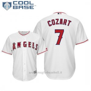 Maglia Baseball Uomo Los Angeles Angels Zack Cozart Cool Base Majestic 1ªBianco