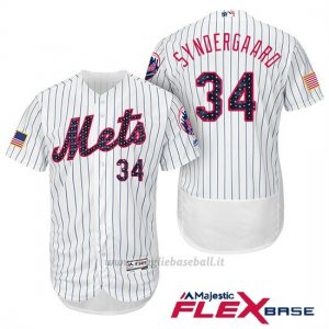 Maglia Baseball Uomo New York Mets 2017 Estrellas y Rayas Noah Syndergaard Bianco Flex Base