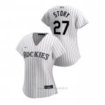 Maglia Baseball Donna Colorado Rockies Trevor Story 2020 Replica Primera Bianco