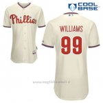 Maglia Baseball Uomo Philadelphia Phillies Mitch Williams 99 Crema Alterner Cool Base