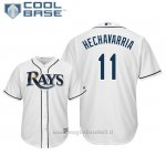 Maglia Baseball Uomo Tampa Bay Rays Adeiny Hechavarria Cool Base Majestic 1ªBianco