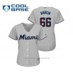 Maglia Baseball Donna Miami Marlins Jarlin Garcia Cool Base Majestic Road 2019 Grigio