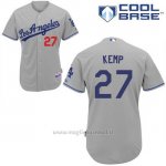 Maglia Baseball Uomo Los Angeles Dodgers Grigio Matt Kemp Majestic Cool Base Giocatore