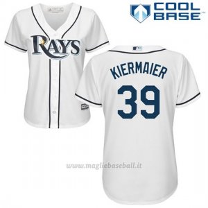 Maglia Baseball Donna Tampa Bay Rays Kevin Kiermaier Bianco Autentico Collezione Cool Base