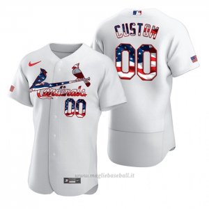 Maglia Baseball Uomo St. Louis Cardinals Personalizzate Stars & Stripes 4th Of July Bianco