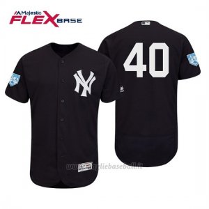 Maglia Baseball Uomo New York Yankees Luis Severino Flex Base Entrenamiento De Primavera 2019 Blu