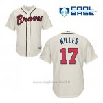Maglia Baseball Uomo Atlanta Braves 17 Shelby Miller Crema Alterner Cool Base