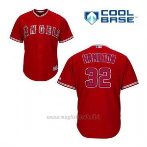 Maglia Baseball Uomo Los Angeles Angels Josh Hamilton 32 Rosso Alterner Cool Base